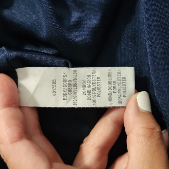 Theia NWT $1095 Bree Cap-Sleeve Floral Beaded Evening Gown Navy Blue size 8 - Picture 14 of 15